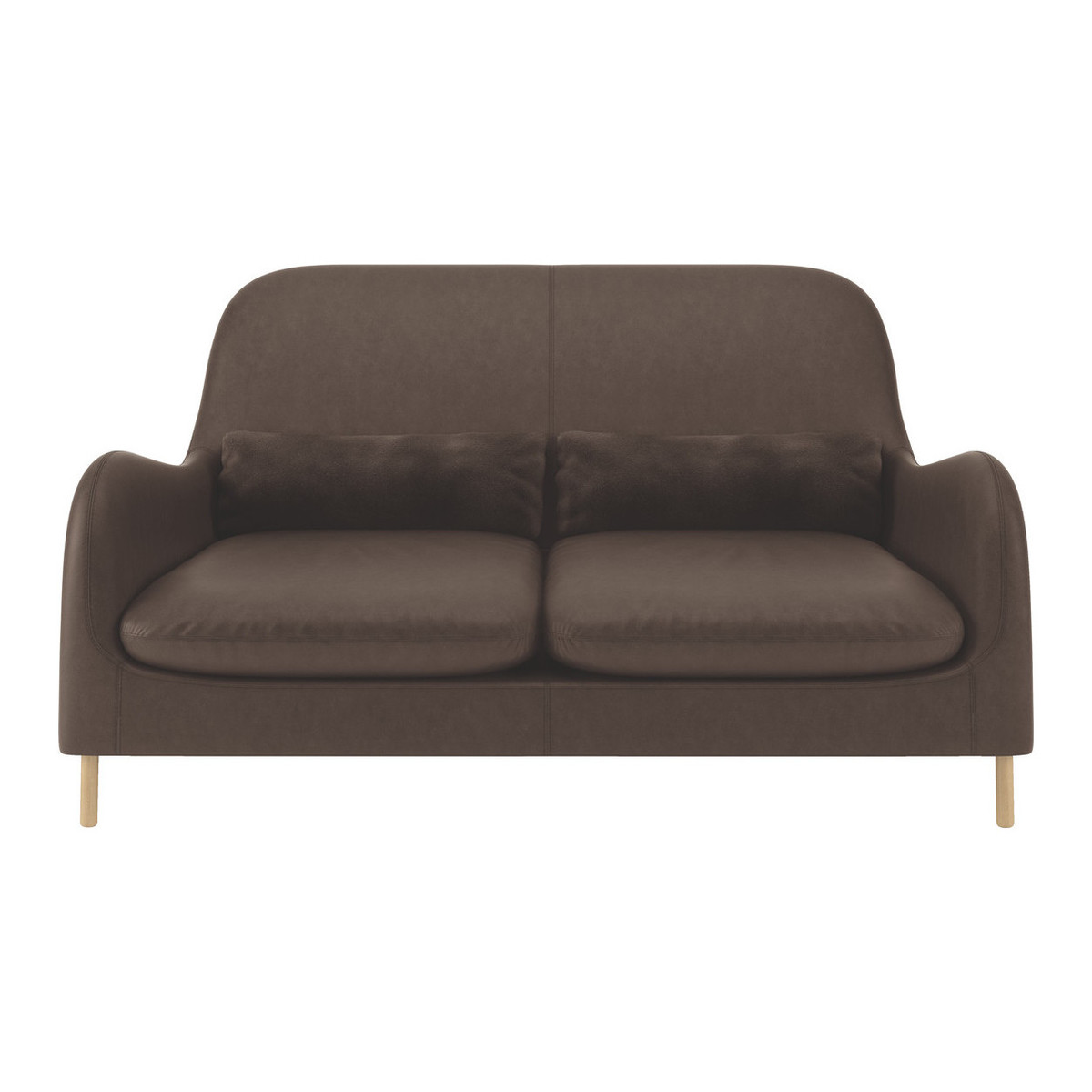 Smithfield Chocolate Brown Luxury Leather 2 Seater Sofa, Brown – image 1