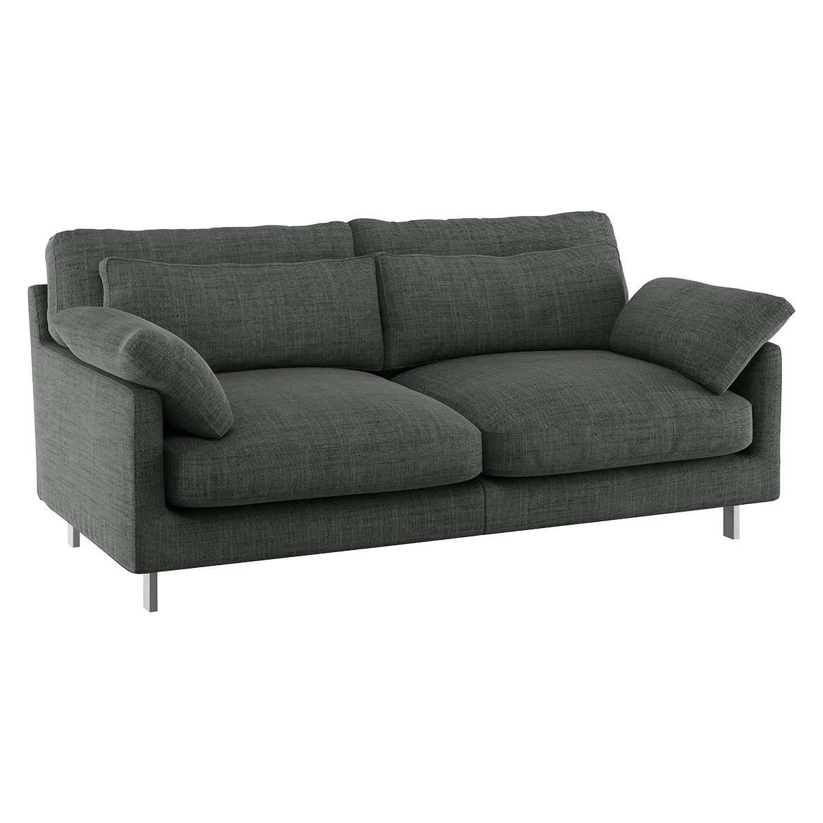 Cuscino Charcoal Grey Italian Woven FaBric 2 Seater Sofa, Charcoal – image 3