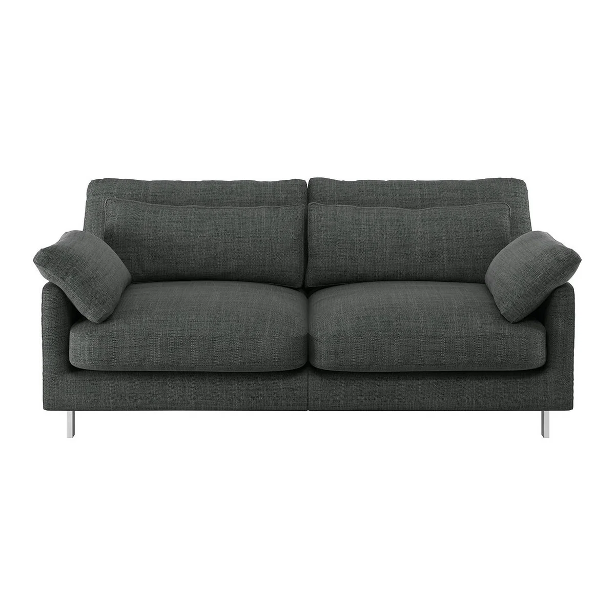 Cuscino Charcoal Grey Italian Woven FaBric 2 Seater Sofa, Charcoal – image 1