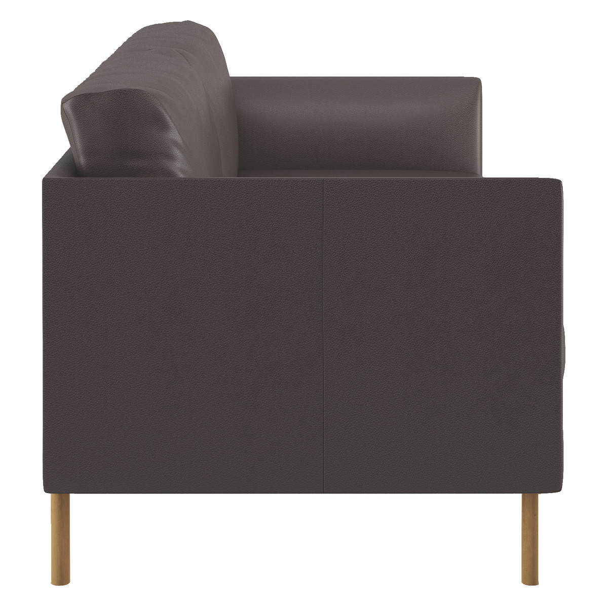 Hyde Brown Leather 2 Seater Sofa, Wooden Legs, Brown – image 4
