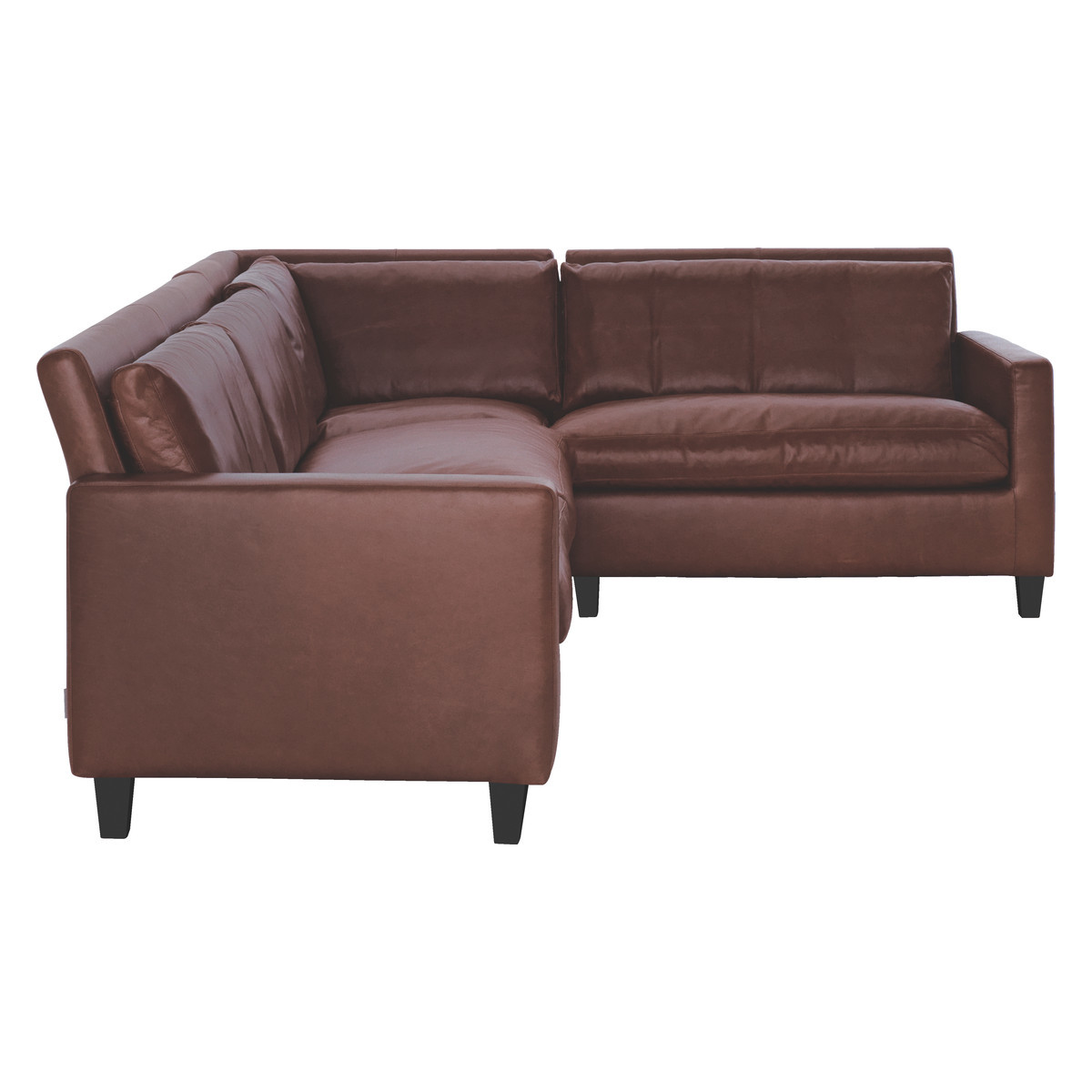 Chester Tan Leather Left-Arm Corner Sofa, Dark Stained Feet, Tan, dark stained feet – image 4