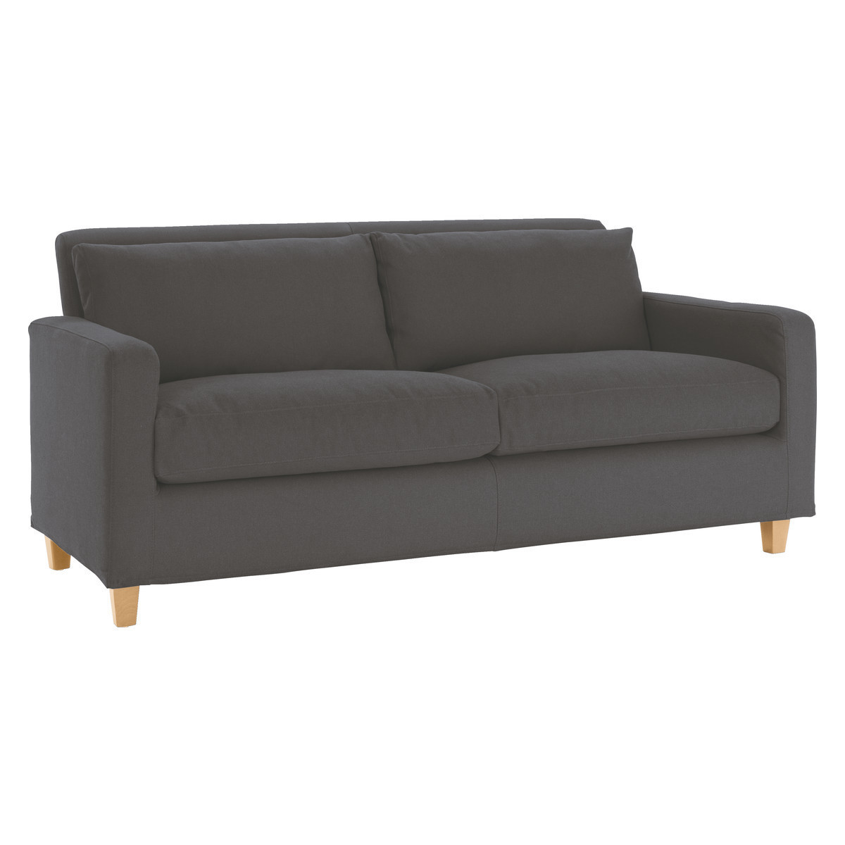 Chester Charcoal Grey FaBric 2 Seater Sofa, Oak Feet, Charcoal – image 3