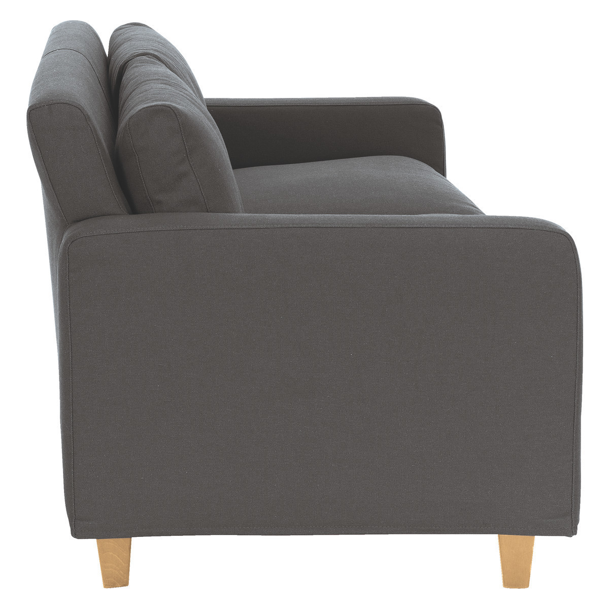 Chester Charcoal Grey FaBric 2 Seater Sofa, Oak Feet, Charcoal – image 4