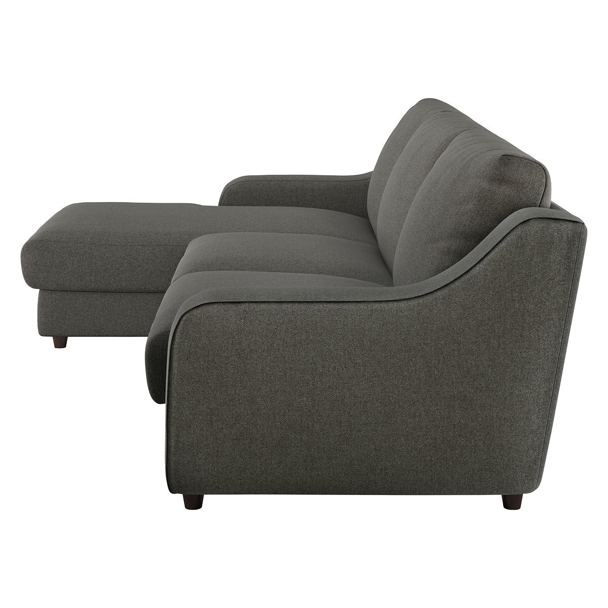 Slope Charcoal Grey Wool Tweed Left Arm Chaise Sofa, Charcoal – image 4