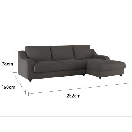 Slope Charcoal Grey Wool Tweed Left Arm Chaise Sofa, Charcoal – image 7