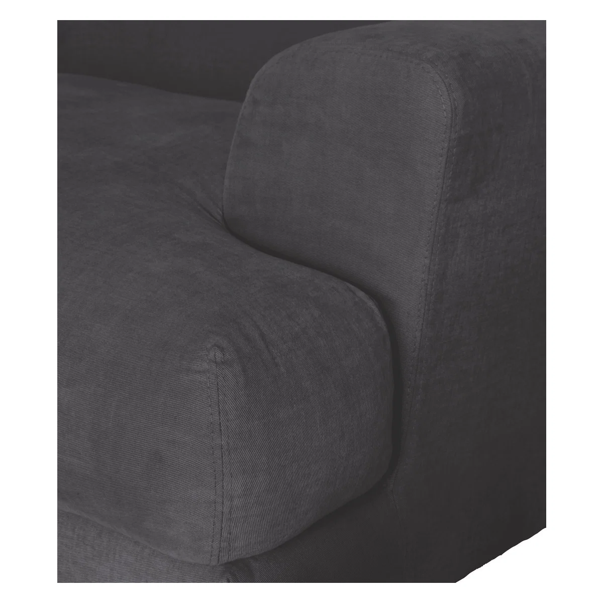 Askem Charcoal Grey Brushed Cotton 3 Seater Sofa, Charcoal – image 7