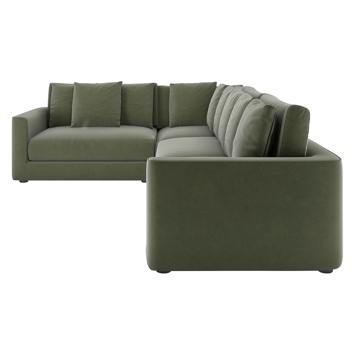 Rupert Sage Green Velvet Right Arm Corner Sofa, Green Green – image 3
