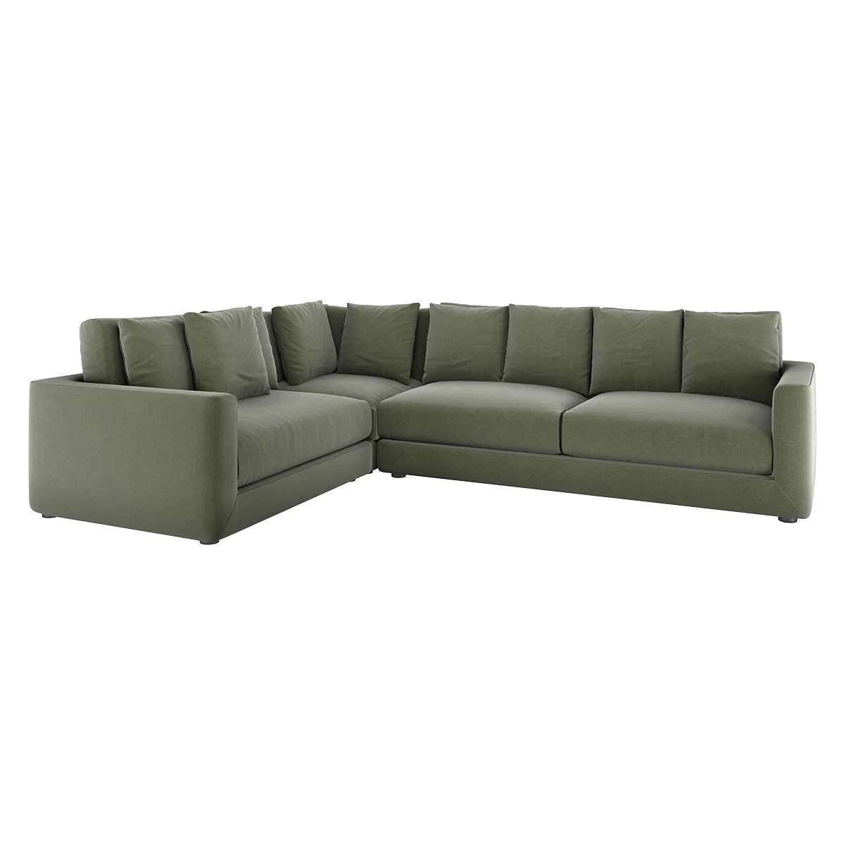 Rupert Sage Green Velvet Right Arm Corner Sofa, Green Green – image 4