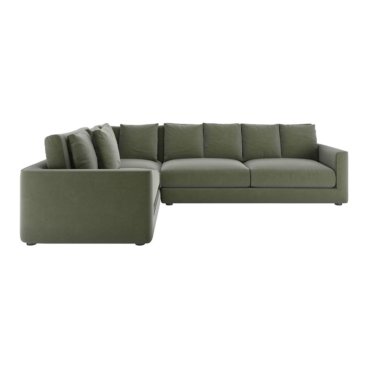 Rupert Sage Green Velvet Right Arm Corner Sofa, Green Green – image 1