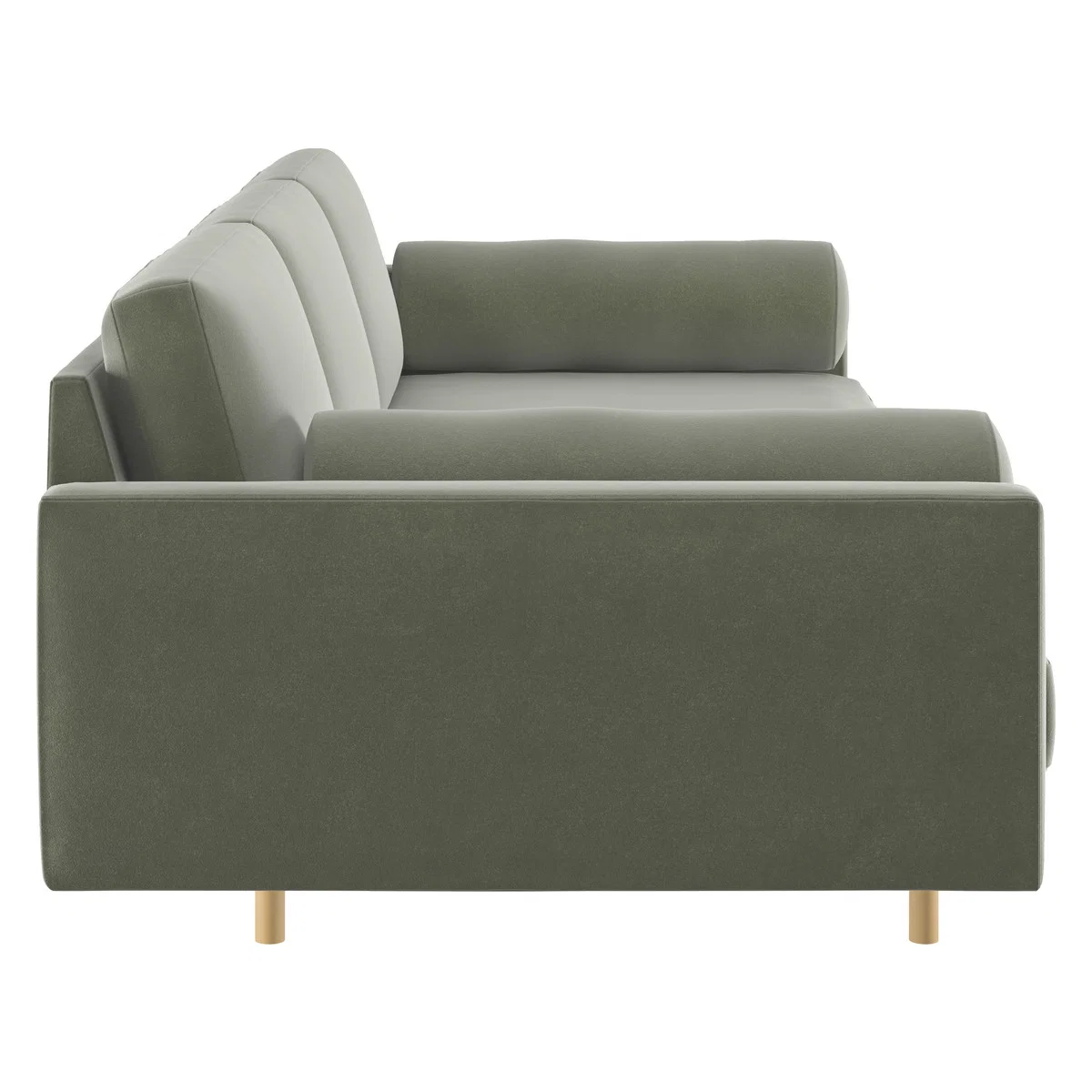 Spencer Sage Green Velvet 4 Seater Sofa, Oak Legs, Green Green – image 4