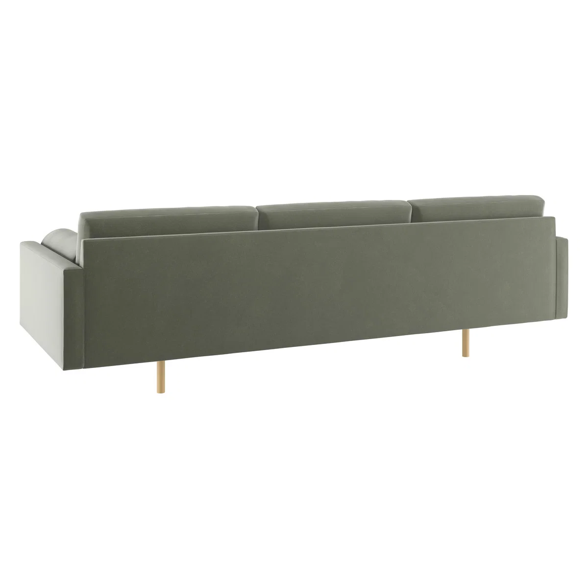 Spencer Sage Green Velvet 4 Seater Sofa, Oak Legs, Green Green – image 5