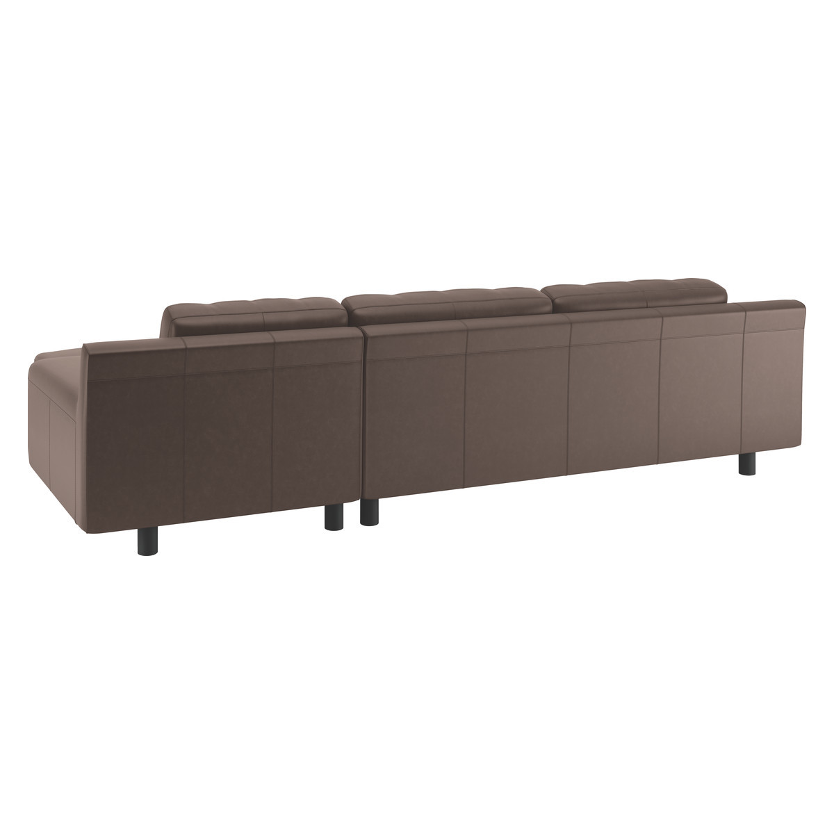 Hendricks Chocolate Brown Luxury Leather Right Arm Chaise Sofa, Brown – image 5
