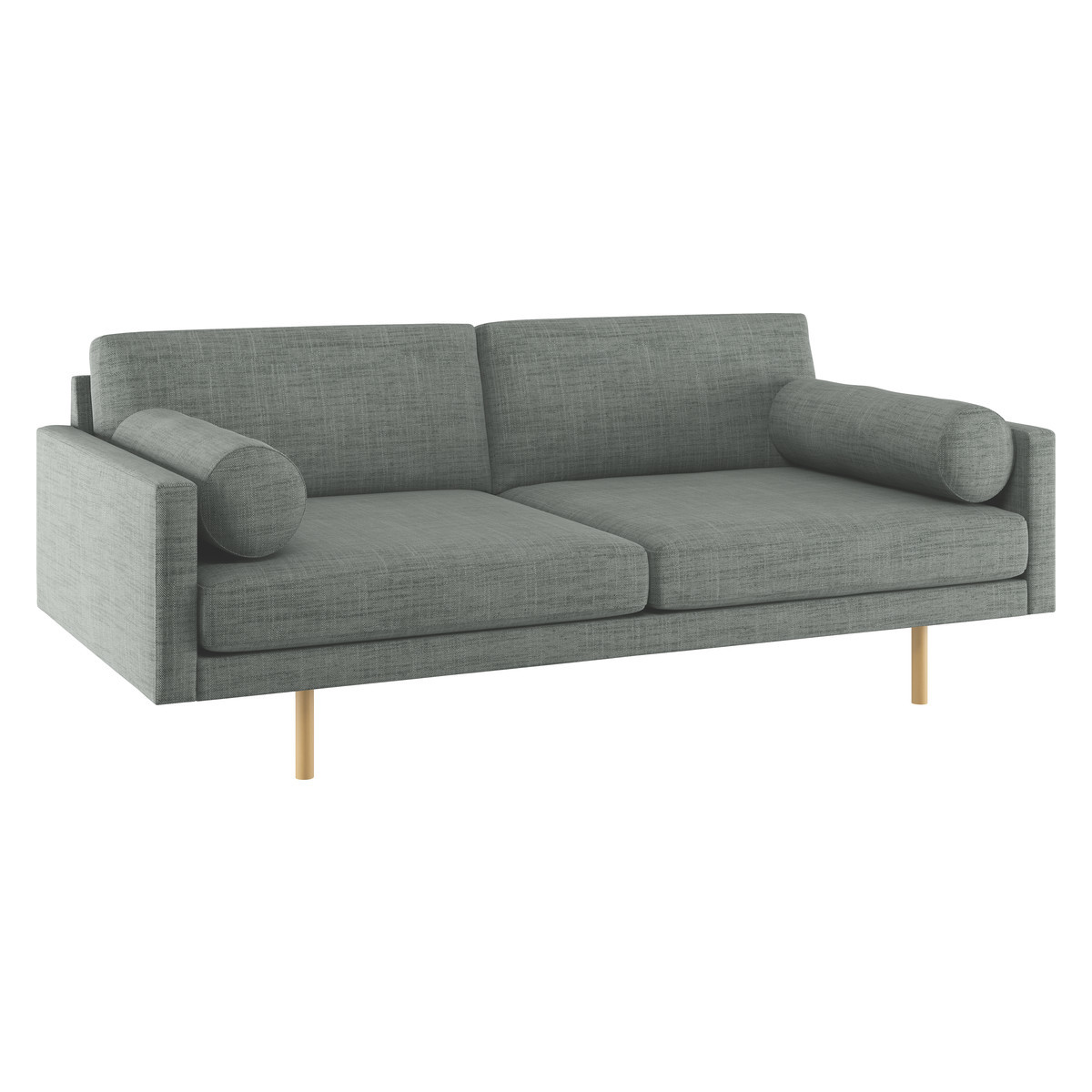 Spencer Grey Italian Woven FaBric 3 Seater Sofa, Metal Legs, Grey – image 3