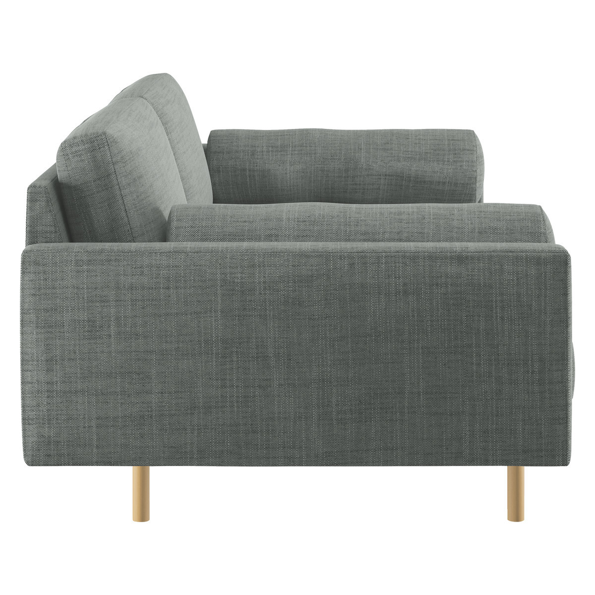 Spencer Grey Italian Woven FaBric 3 Seater Sofa, Metal Legs, Grey – image 4