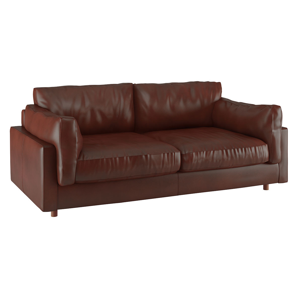 Elkin Tan Leather 3 Seater Sofa, Brown – image 3