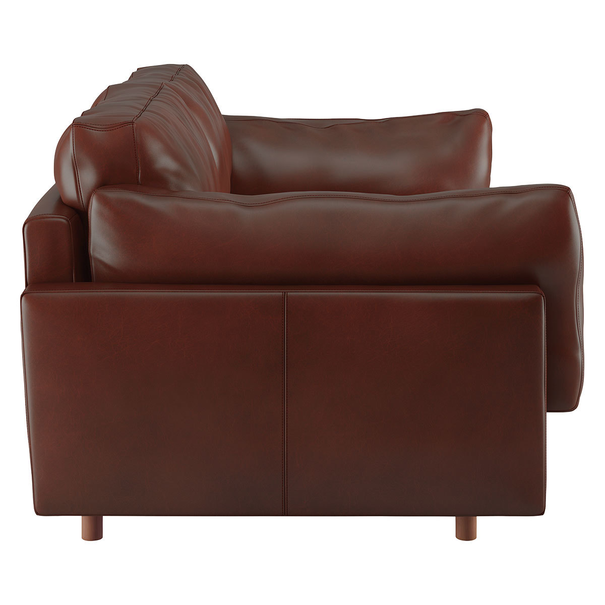 Elkin Tan Leather 3 Seater Sofa, Brown – image 4