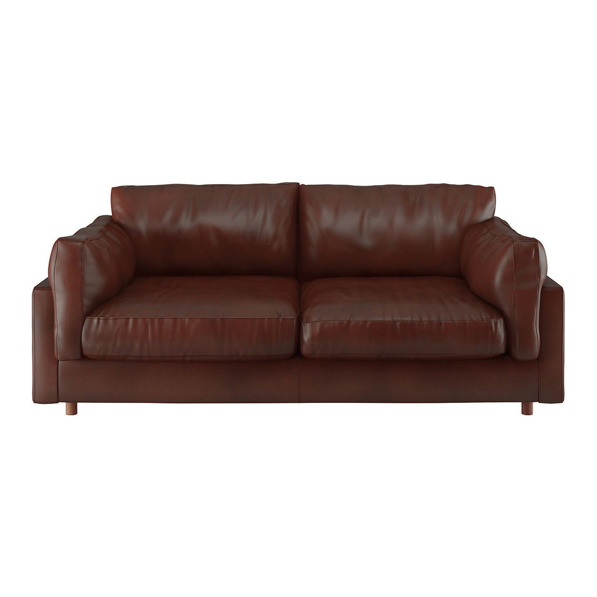 Elkin Tan Leather 3 Seater Sofa, Brown – image 1