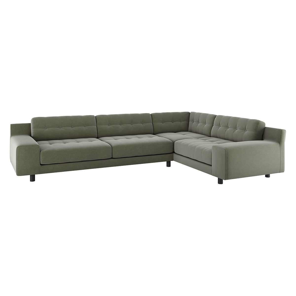 Hendricks Sage Green Velvet Left-Arm Corner Sofa, Green Green – image 4