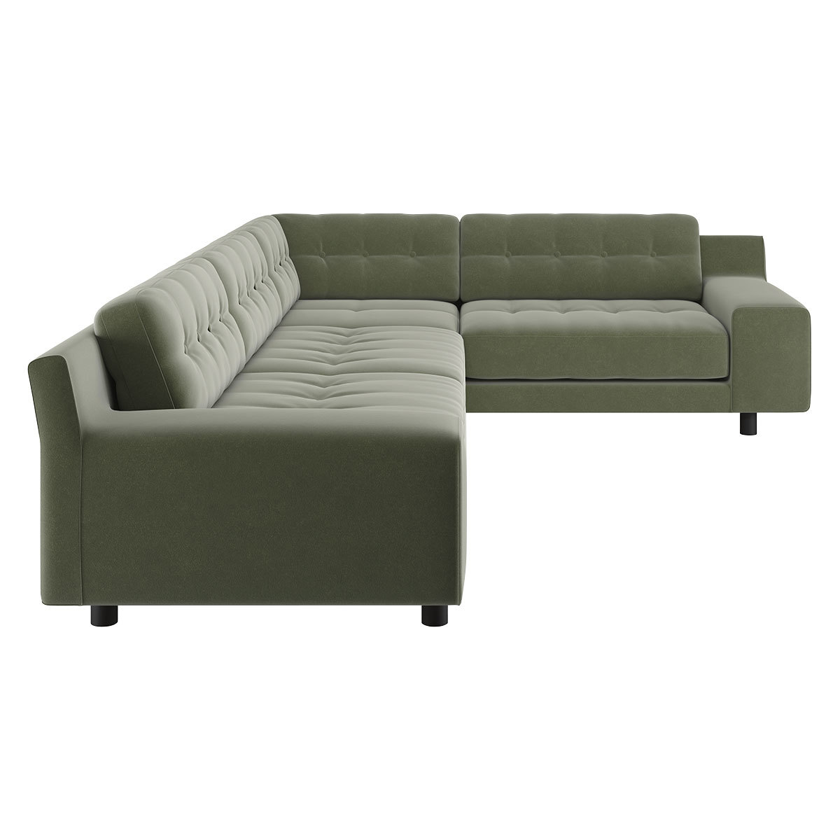 Hendricks Sage Green Velvet Left-Arm Corner Sofa, Green Green – image 5