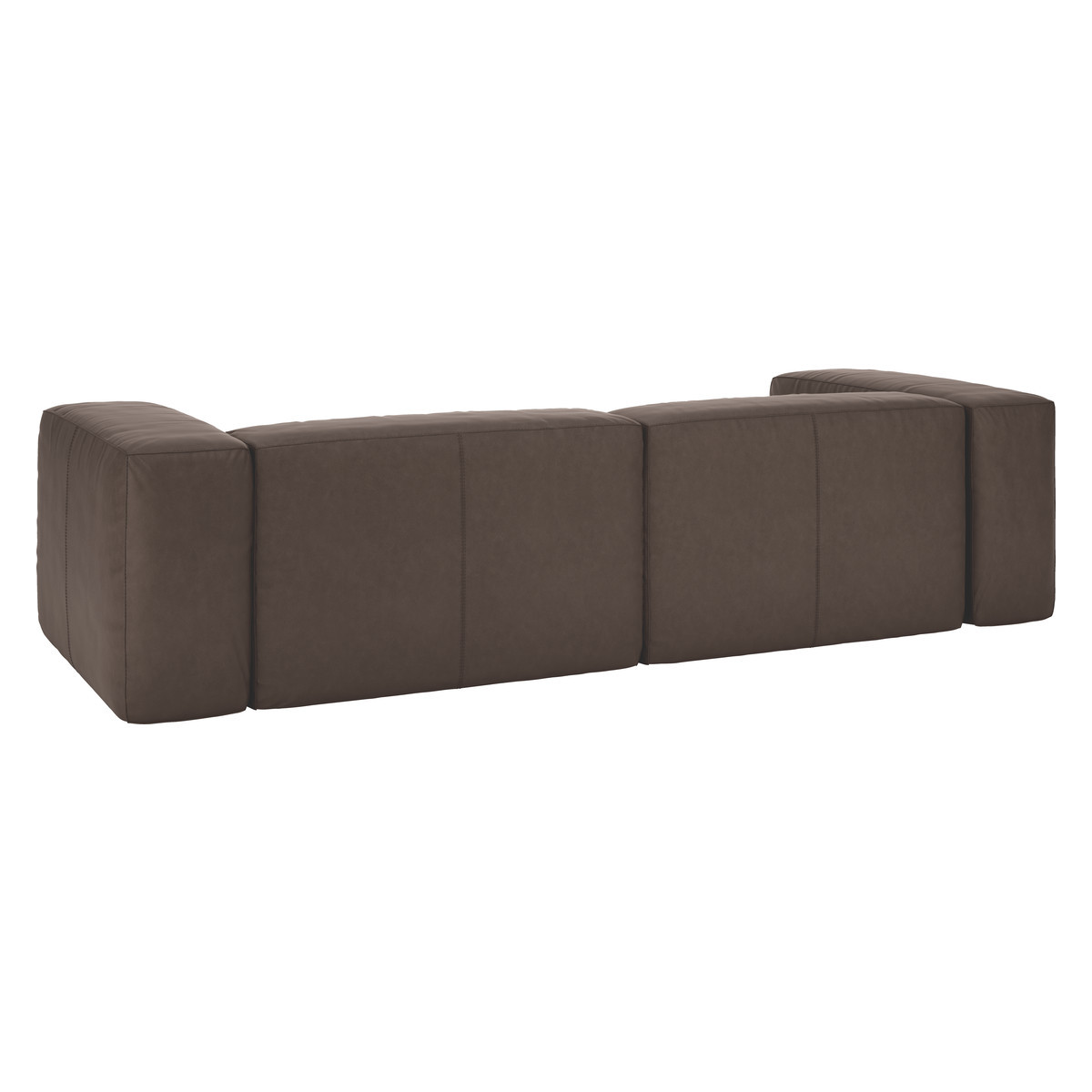 Opollo Brown Luxury Leather Small Right Arm Chaise Sofa, Brown – image 5