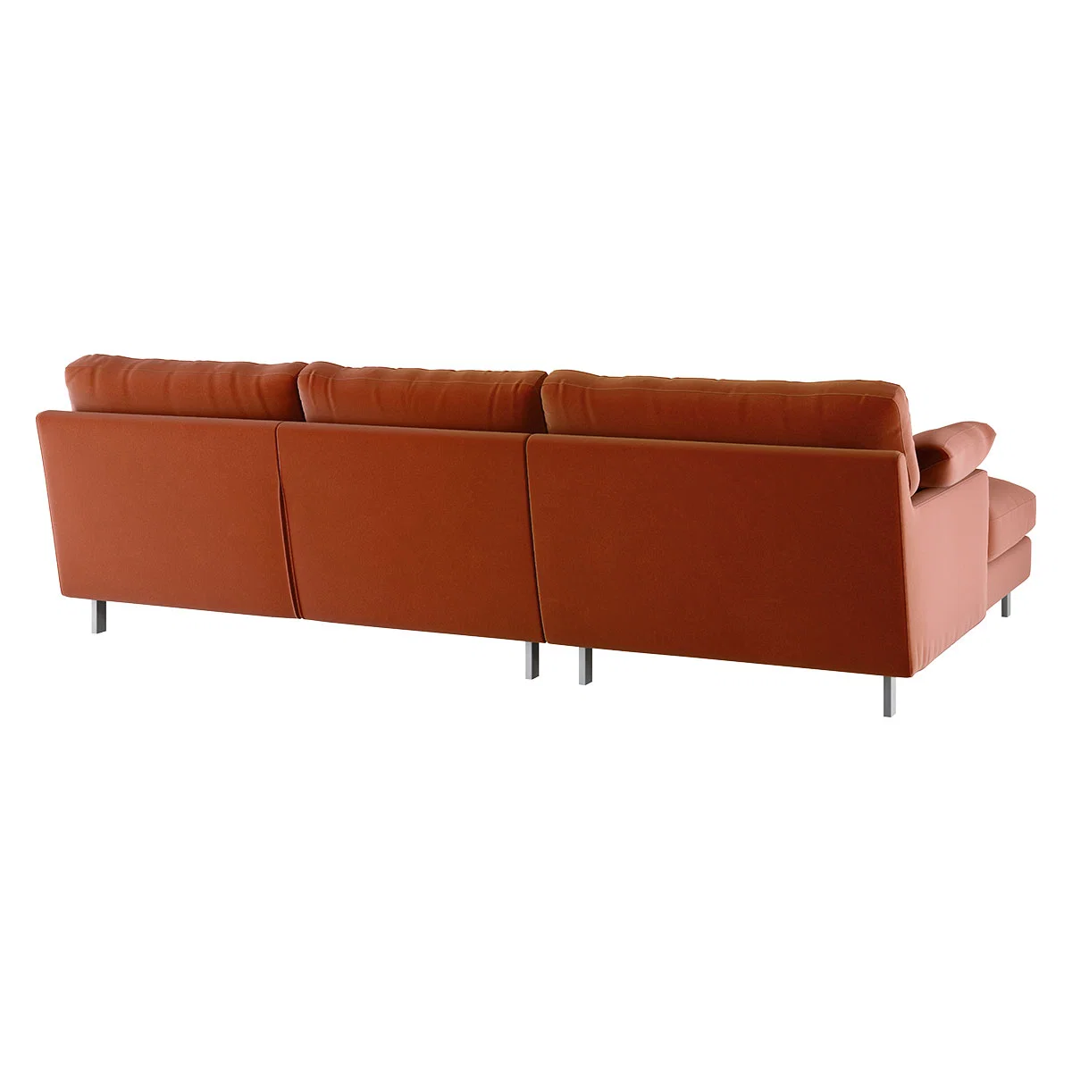 Cuscino Orange Velvet Left Hand-Arm Sofa, Orange – image 5