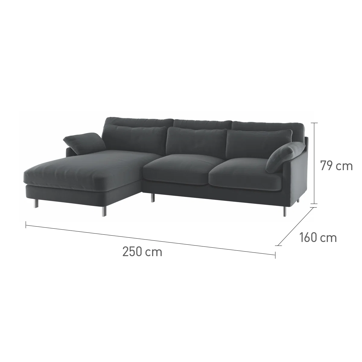 Cuscino Orange Velvet Left Hand-Arm Sofa, Orange – image 7