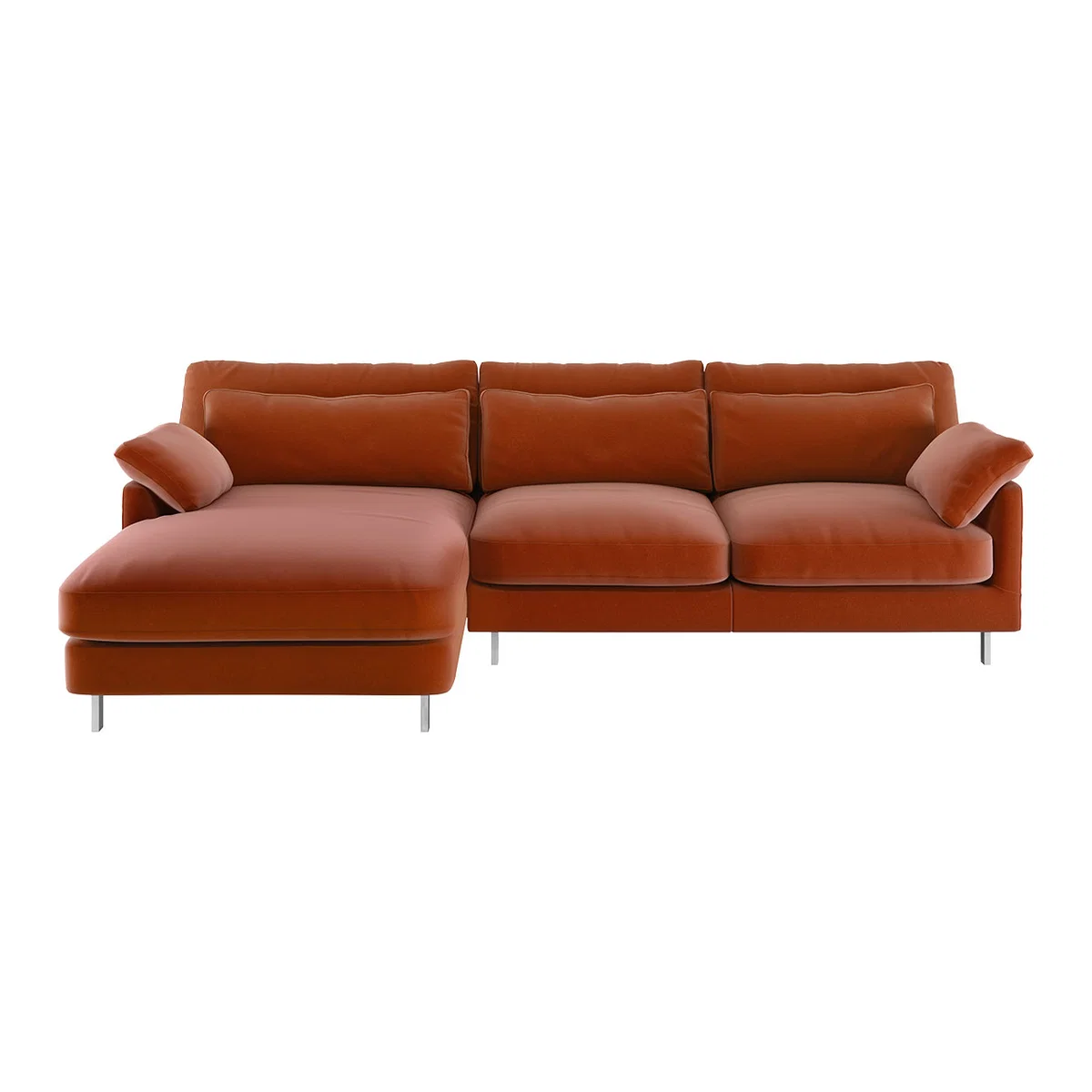 Cuscino Orange Velvet Left Hand-Arm Sofa, Orange – image 1