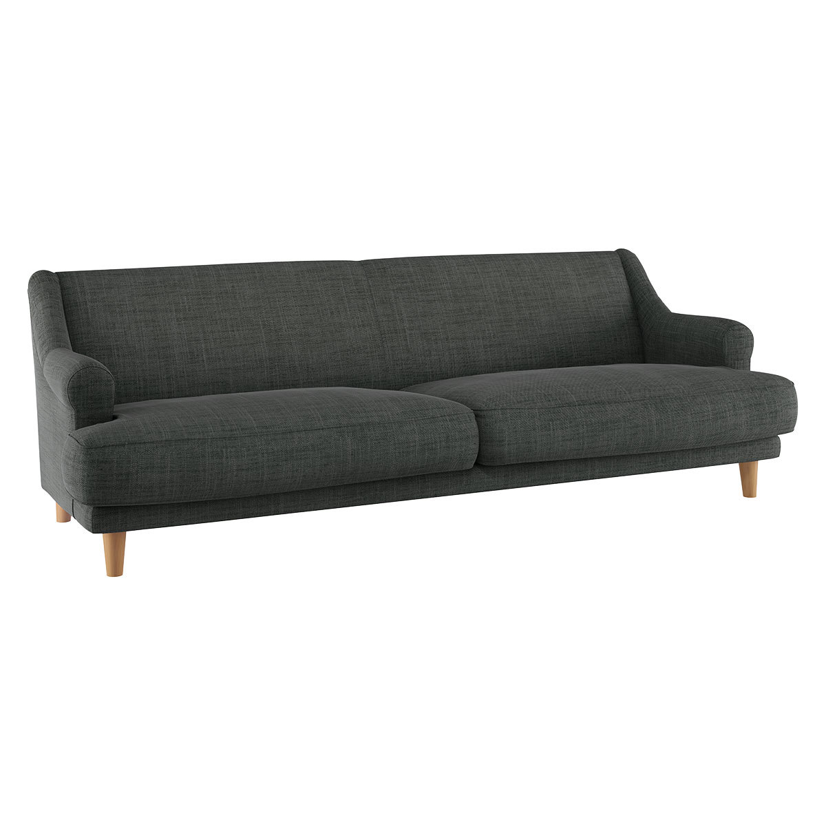 Townsend Charcoal Grey Italian Woven FaBric 4 Seater Sofa, Charcoal – image 3