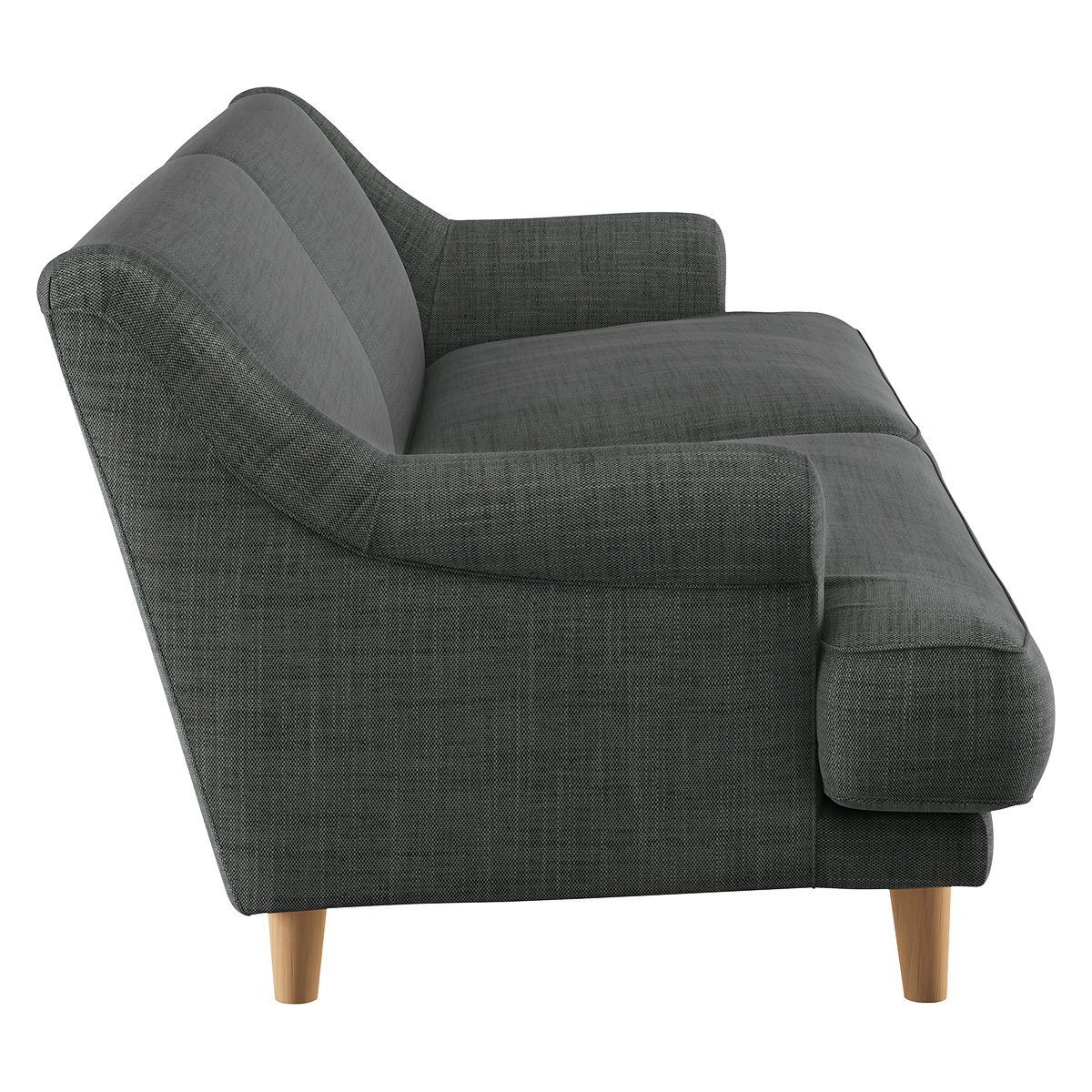 Townsend Charcoal Grey Italian Woven FaBric 4 Seater Sofa, Charcoal – image 4