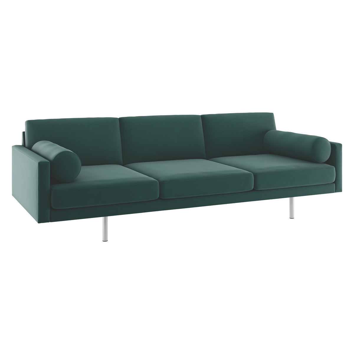 Spencer Emerald Green Velvet 4 Seater Sofa, Metal Legs, Green – image 3