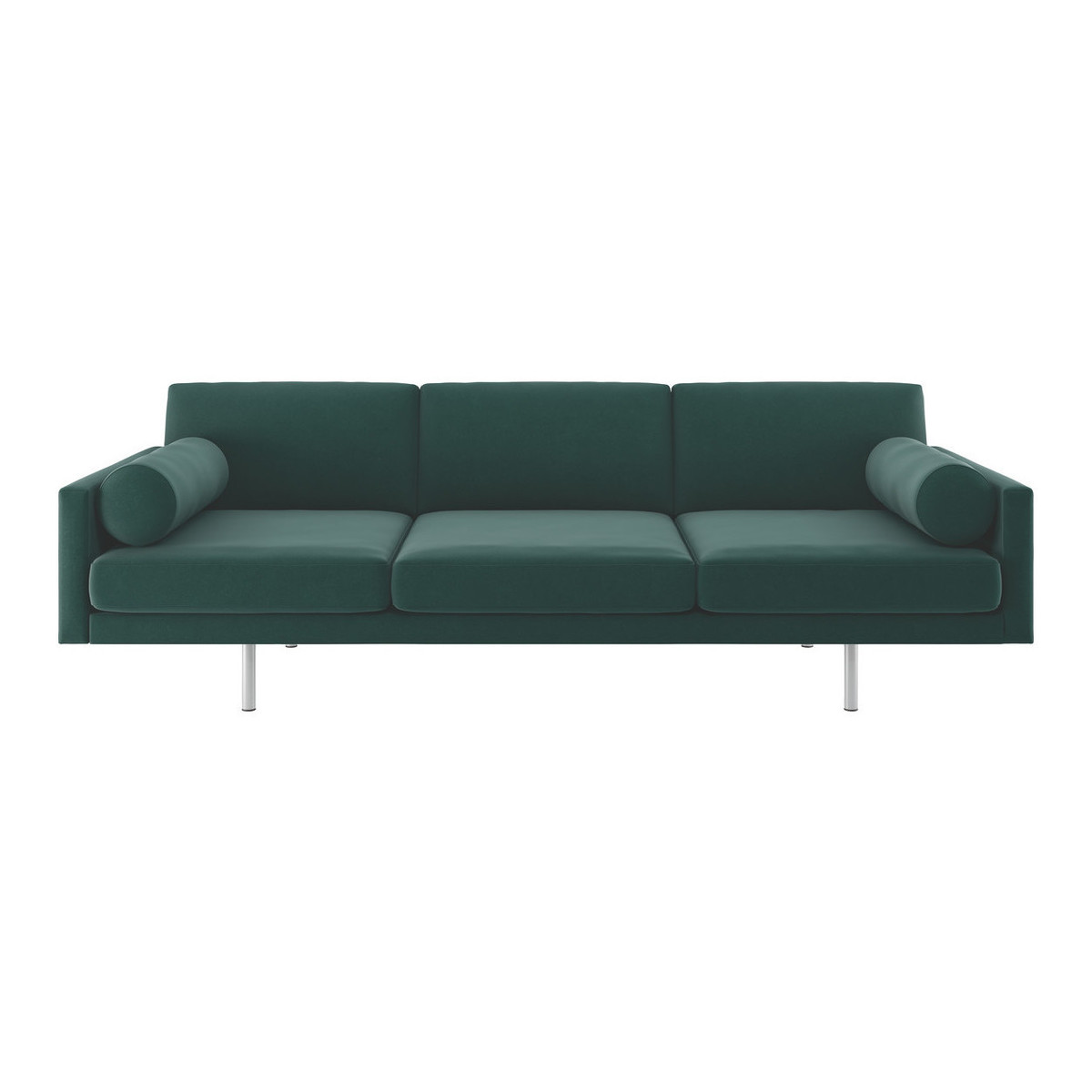 Spencer Emerald Green Velvet 4 Seater Sofa, Metal Legs, Green – image 1