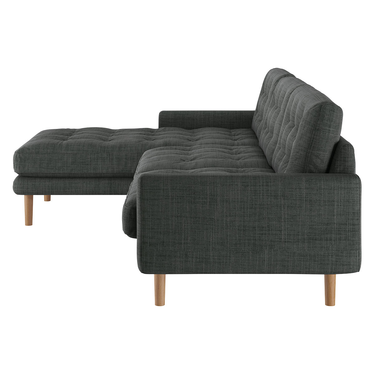 Fenner Charcoal Grey Italian Woven Left-Hand 4 Seater Chaise Sofa, Charcoal – image 3
