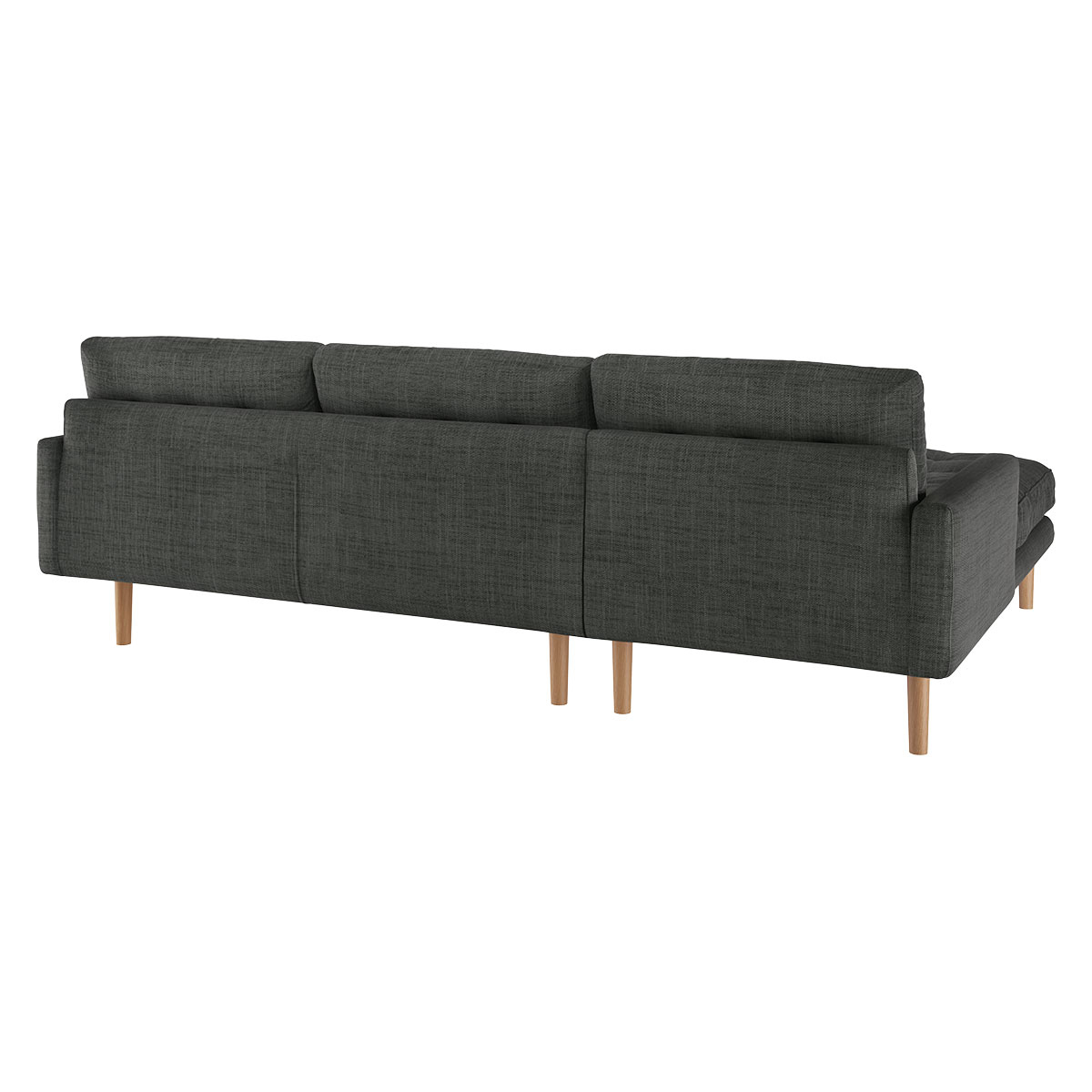 Fenner Charcoal Grey Italian Woven Left-Hand 4 Seater Chaise Sofa, Charcoal – image 4