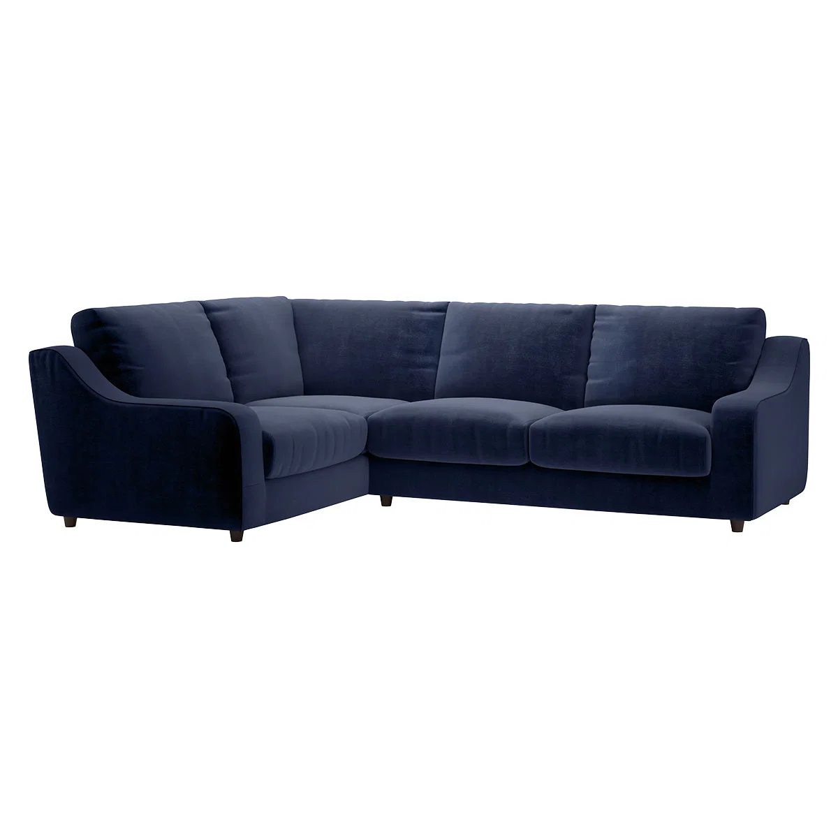 Slope Navy Blue Velvet Right Arm Corner Sofa, Dark Blue – image 3