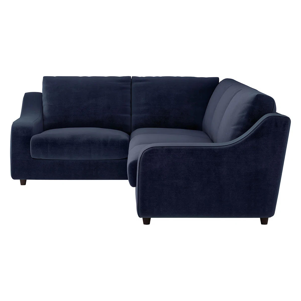 Slope Navy Blue Velvet Right Arm Corner Sofa, Dark Blue – image 4