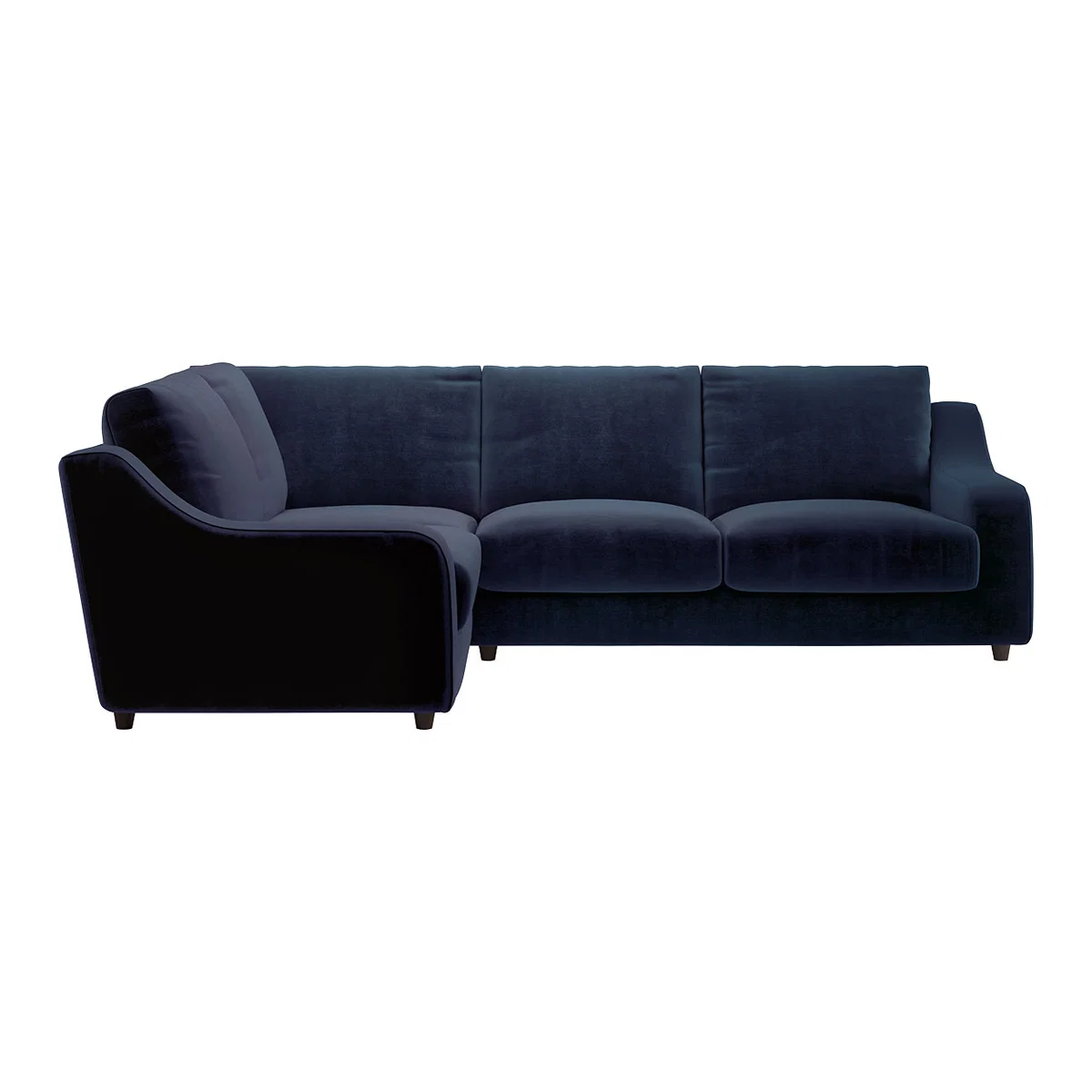Slope Navy Blue Velvet Right Arm Corner Sofa, Dark Blue – image 1