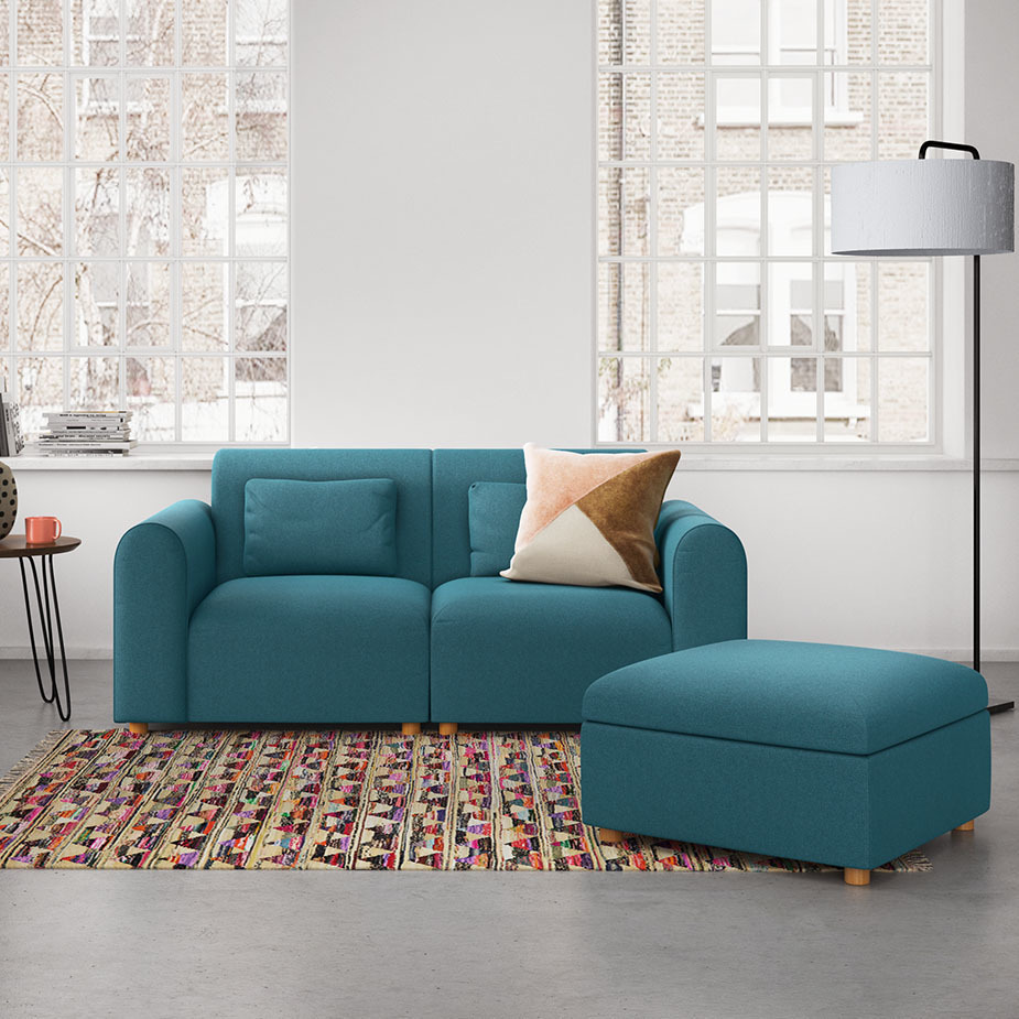Tab Charcoal Grey FaBric 2 Seater Sofa, Charcoal – image 2