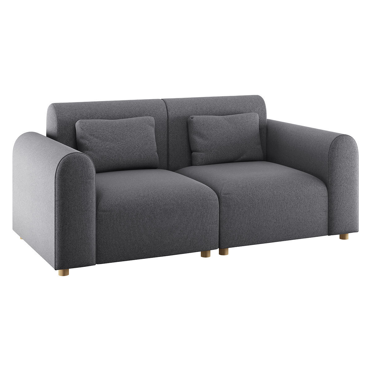 Tab Charcoal Grey FaBric 2 Seater Sofa, Charcoal – image 3