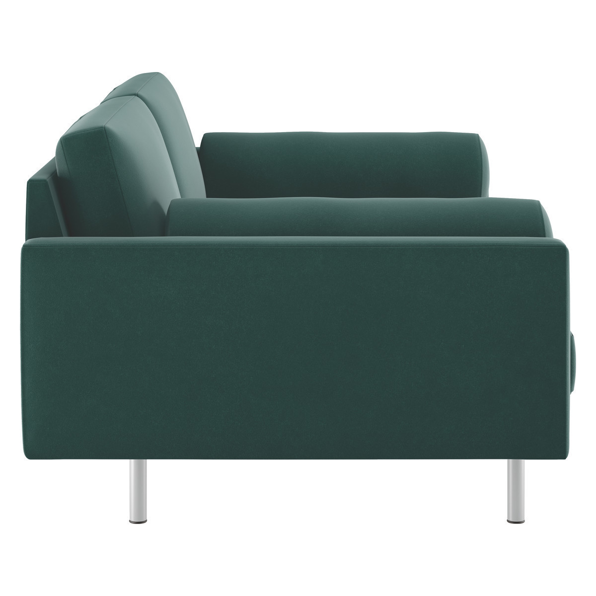 Spencer Emerald Green Velvet 2 Seater Sofa, Metal Legs, Green – image 4