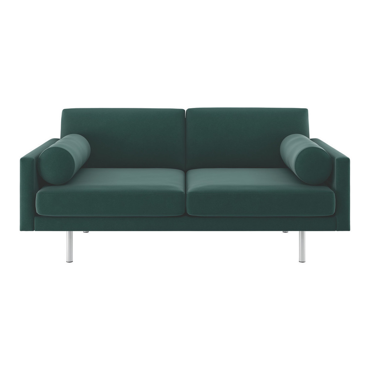 Spencer Emerald Green Velvet 2 Seater Sofa, Metal Legs, Green – image 1