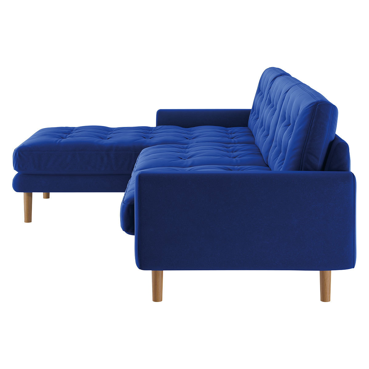 Fenner Cobalt Blue Velvet Left-Hand 4 Seater Chaise Sofa, Blue – image 4
