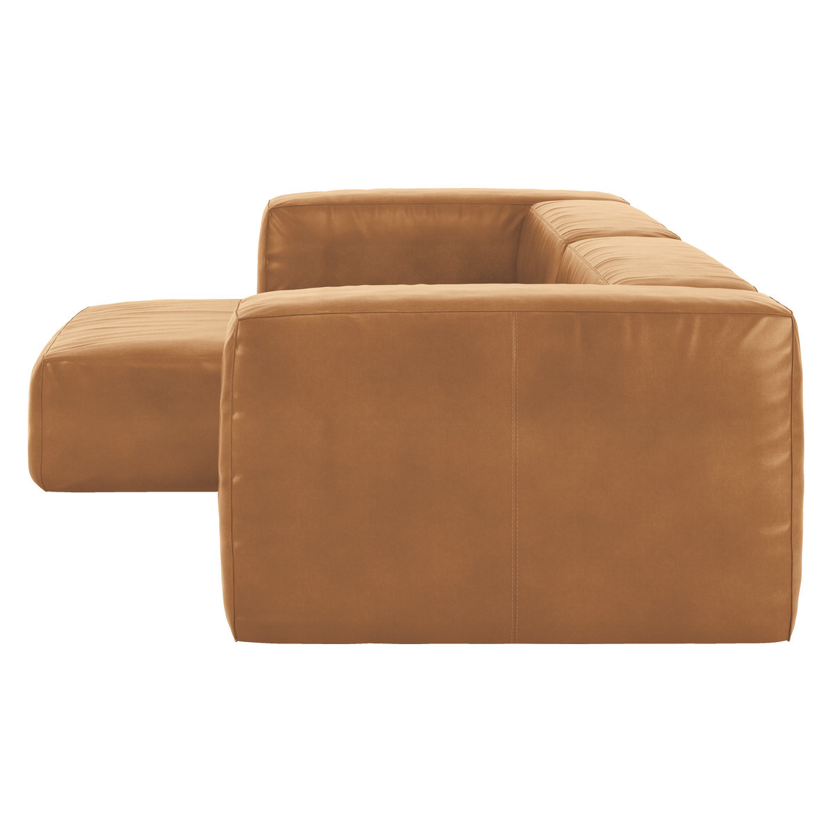 Opollo Mid Tan Leather Small Left Arm Chaise Sofa Group, Mid Tan – image 4