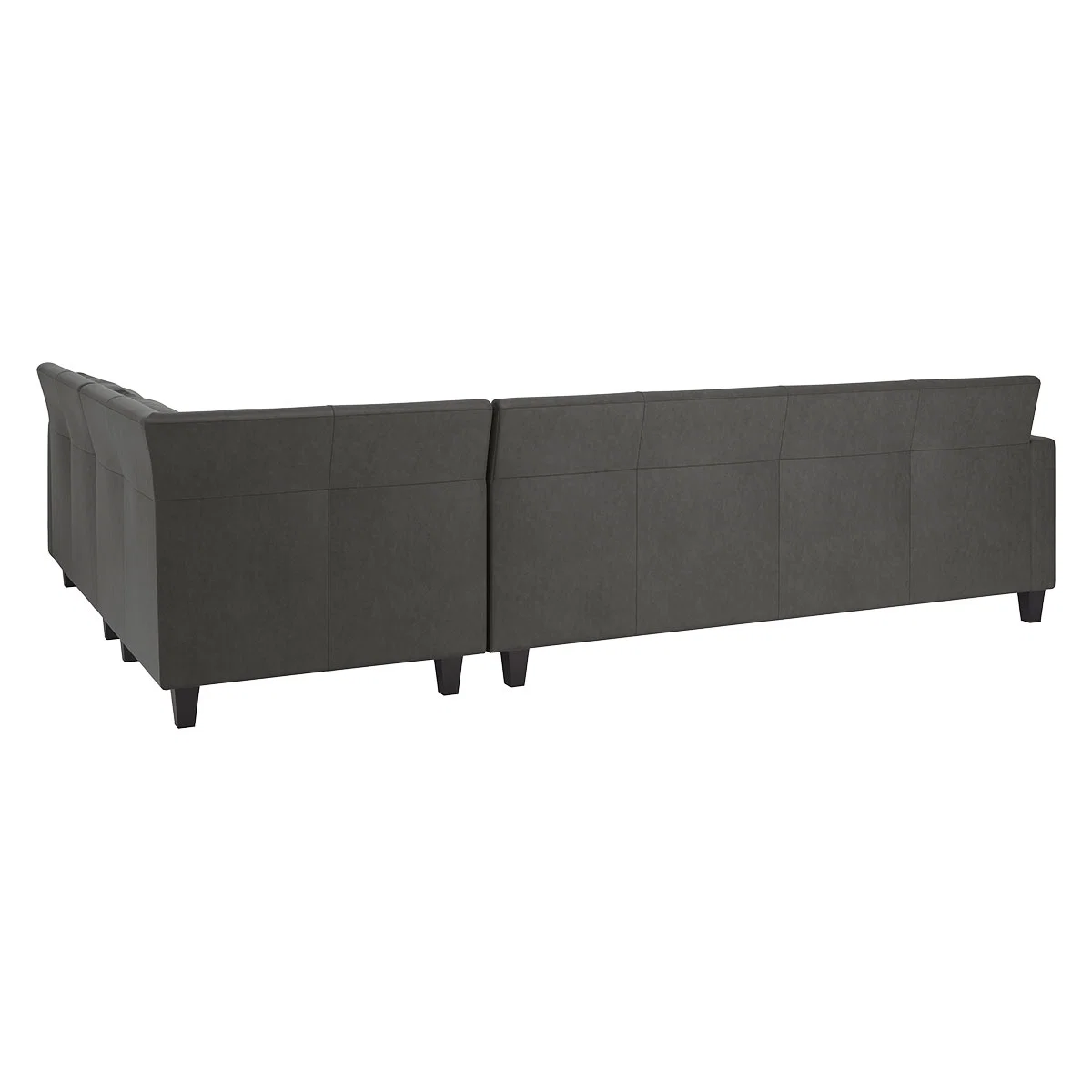 Chester Grey Leather Left-Arm Corner Sofa, Dark Stained Feet, Grey – image 5