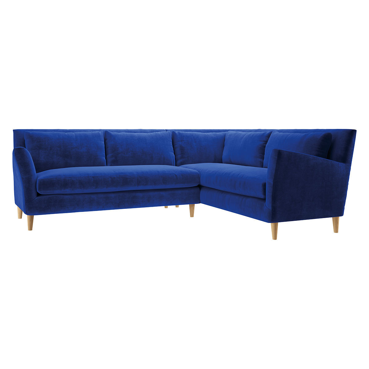 Keele Cobalt Blue Velvet Left -Arm Corner Sofa, Blue – image 3