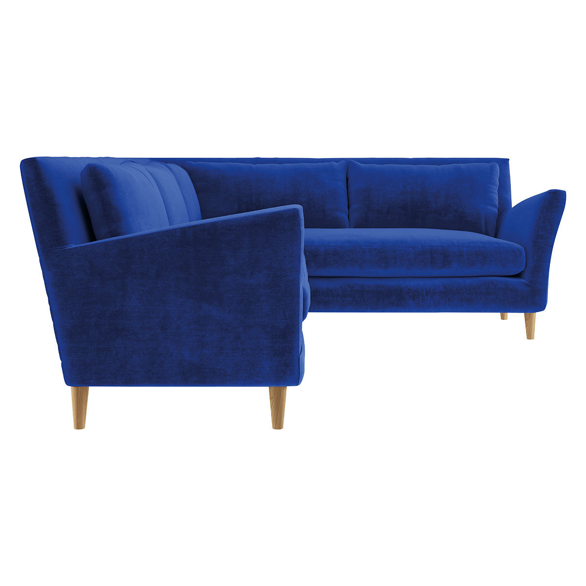 Keele Cobalt Blue Velvet Left -Arm Corner Sofa, Blue – image 4