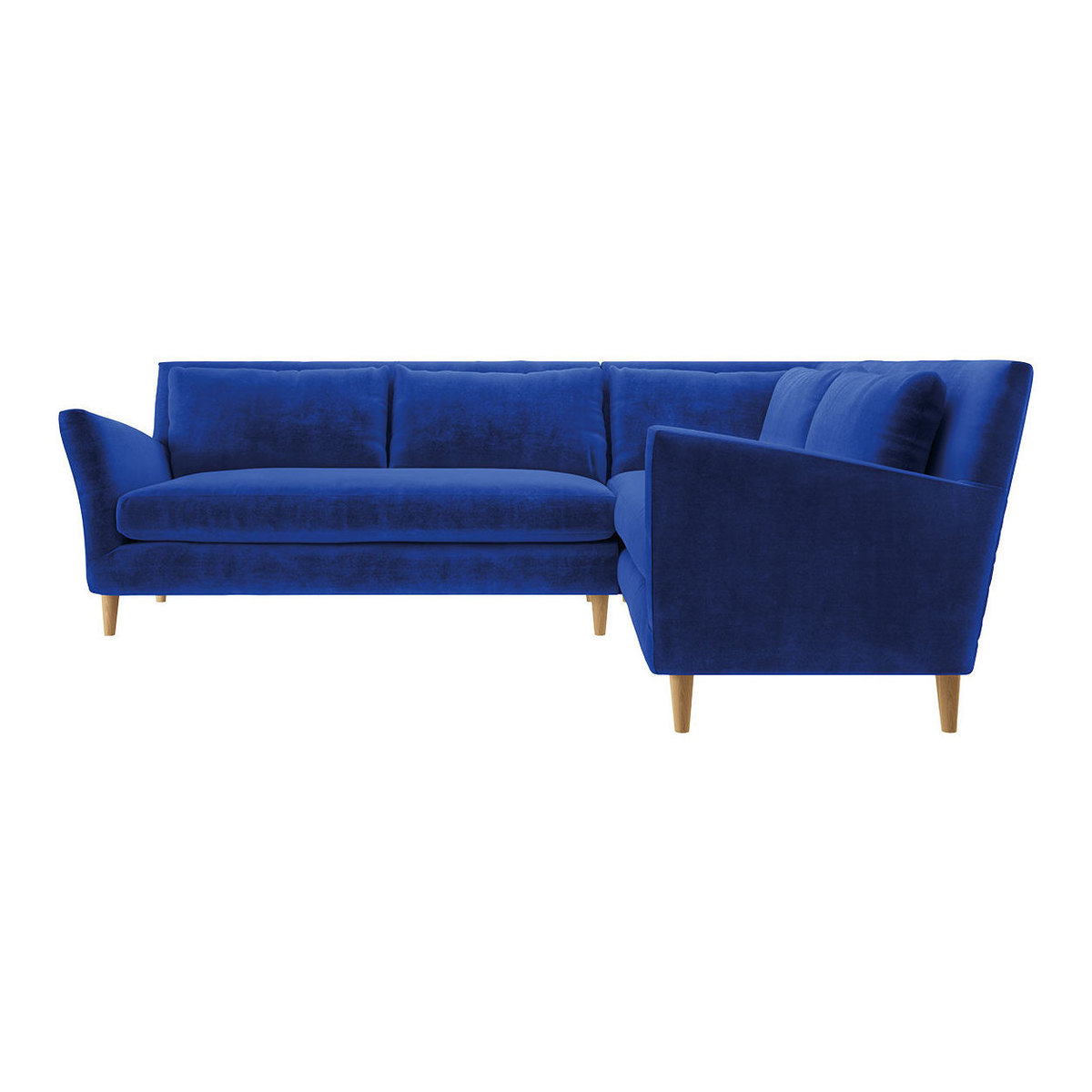 Keele Cobalt Blue Velvet Left -Arm Corner Sofa, Blue – image 1