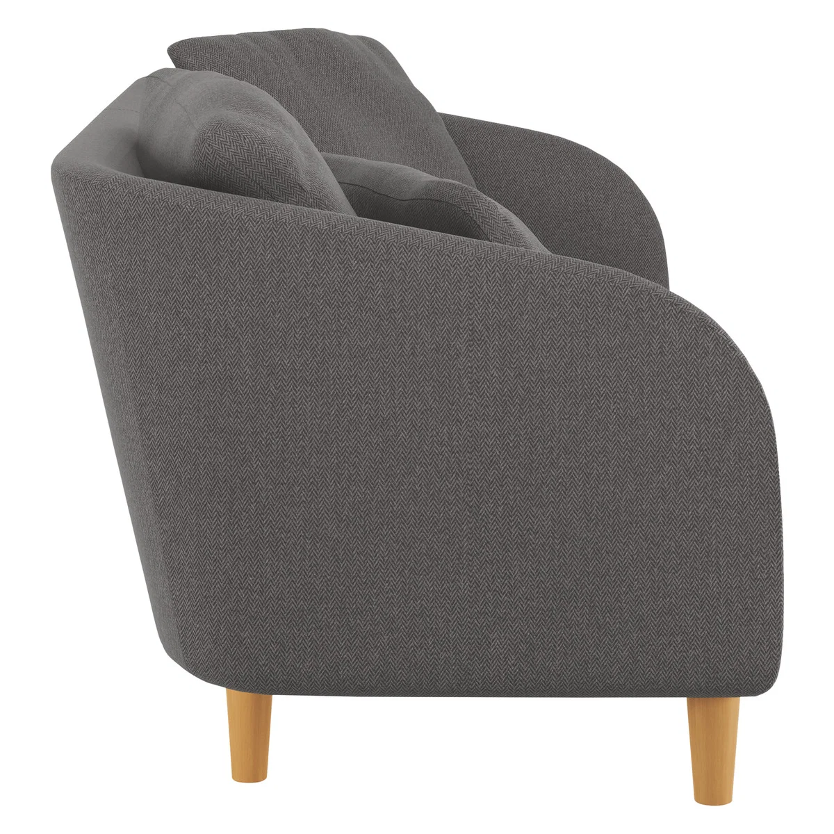 Colby Charcoal Grey Wool Herringbone 2 Seater Sofa, Charcoal – image 4