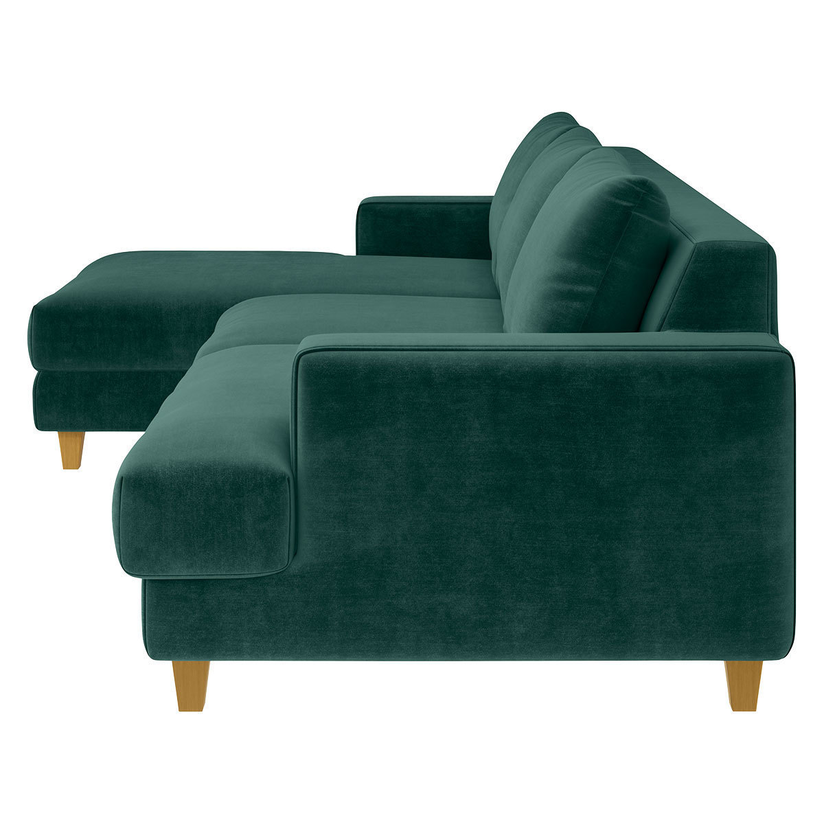 Wiltons Emerald Green Velvet Left Hand Chaise Sofa, Green – image 4