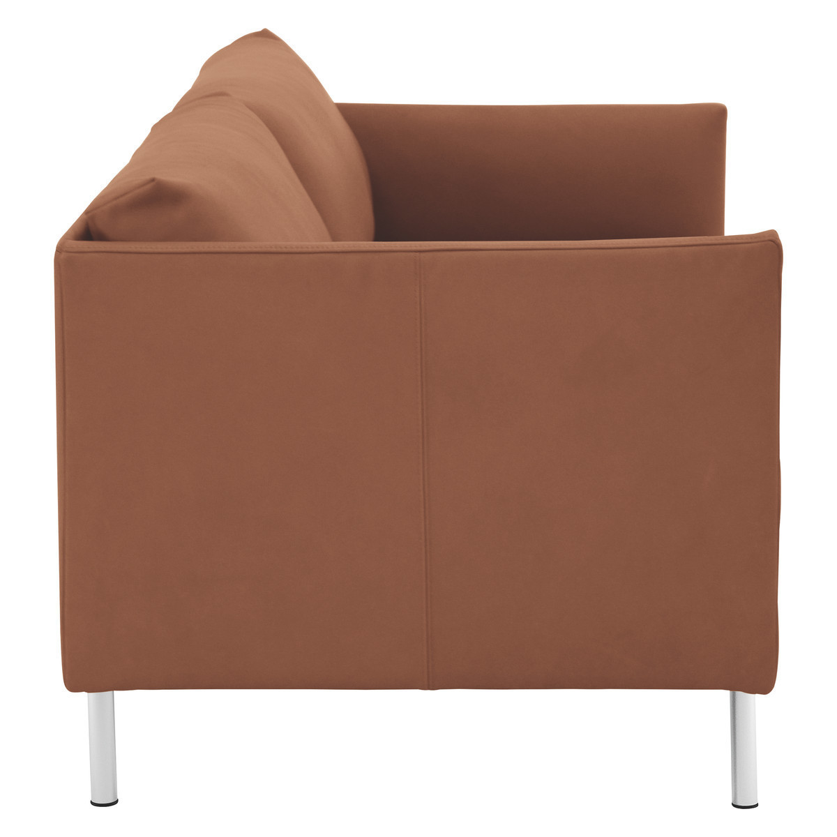 Hyde Tan Premium Leather 2 Seater Sofa, Metal Leg, Tan – image 4