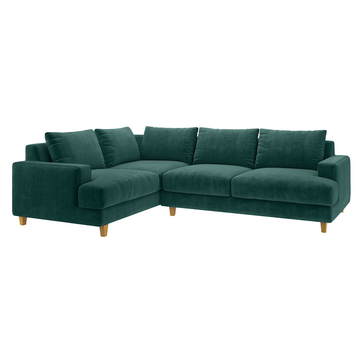Wiltons Emerald Green Velvet Right Hand Corner Sofa, Green – image 3